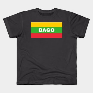 Bago City in Myanmar Flag Colors Kids T-Shirt